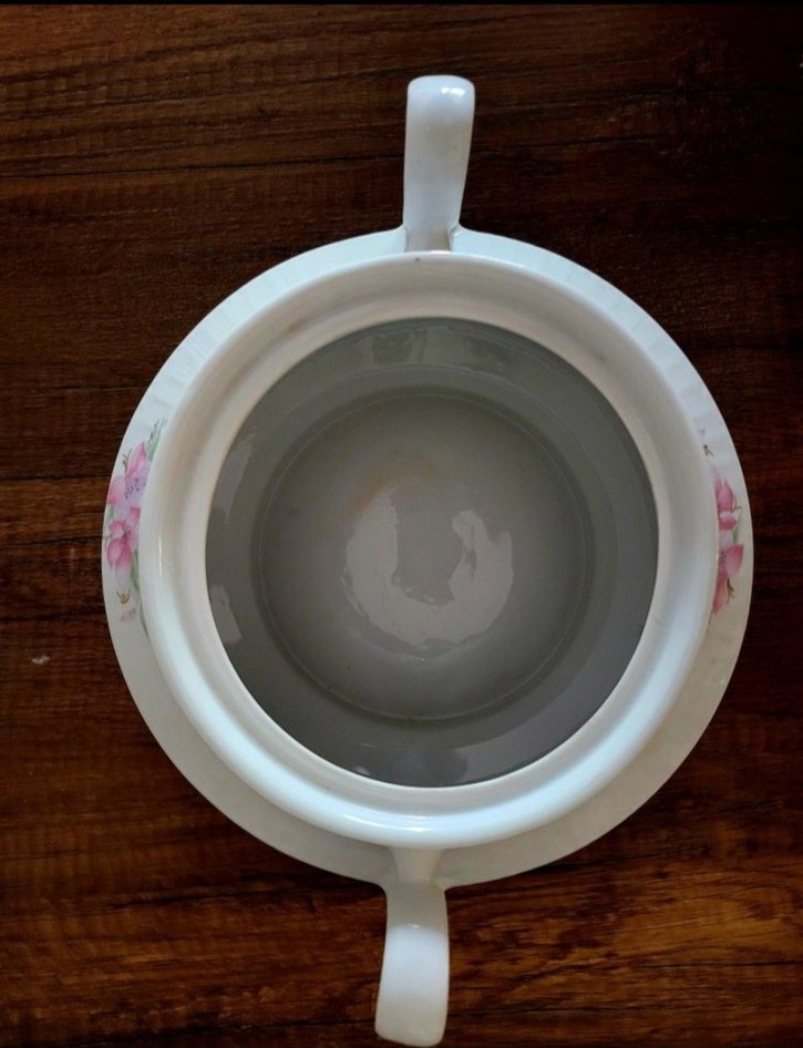 Pastel Çiçek Desenli Beyaz Çorba sunum tenceresi - Görsel 5