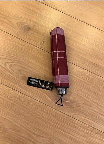 Bordo çizgili bayan şemsiye - Görsel 3