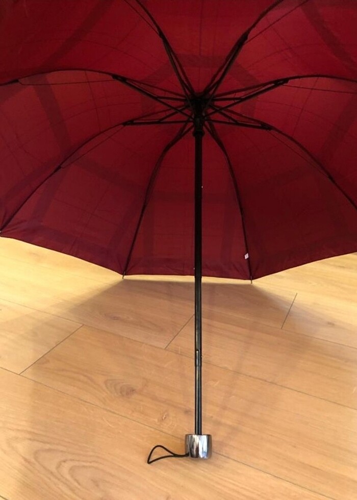Bordo çizgili bayan şemsiye - Görsel 2