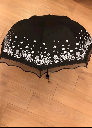 Dantelli Siyah Gotik Kadın Şemsiye - Görsel 2