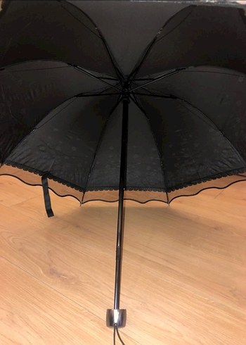 Dantelli Siyah Gotik Kadın Şemsiye - Görsel 4