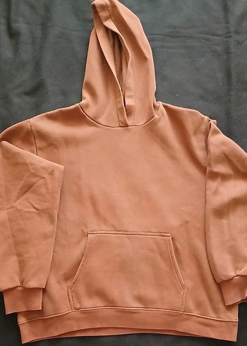 Kahverengi Kapüşonlu Kadın Sweatshirt