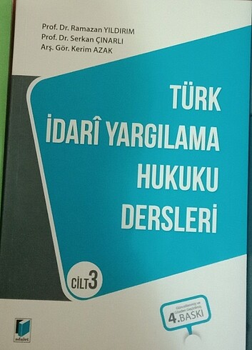 Ramazan Yıldırım Türk İdari Yargılama Hukuku Dersleri 4. baskı 