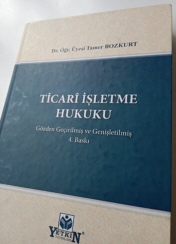 Tamer Bozkurt Ticari İşletme Hukuku 4. baskı 