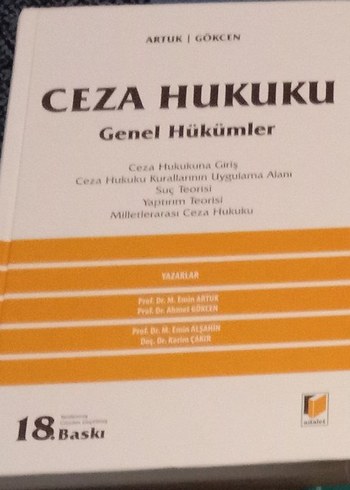 Ceza Hukuku Genel Hükümler Kitabı 18. Baskı