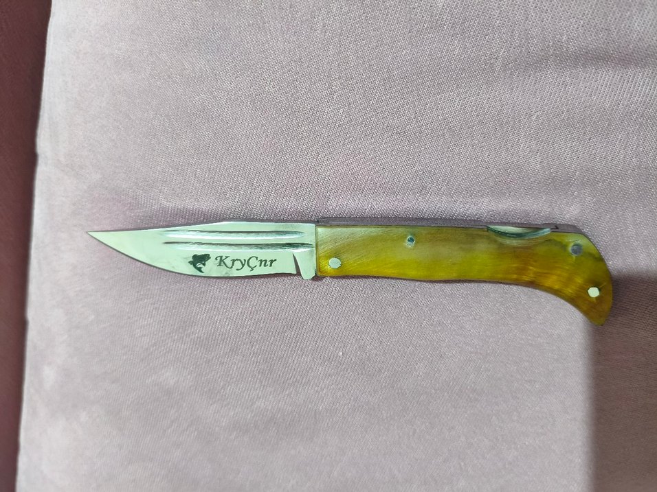 El yapımı boynuz çakı kilitli - Görsel 4