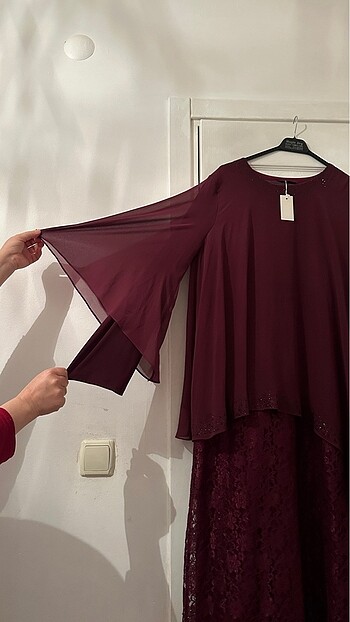 xxl Beden bordo Renk Kapalı abiye