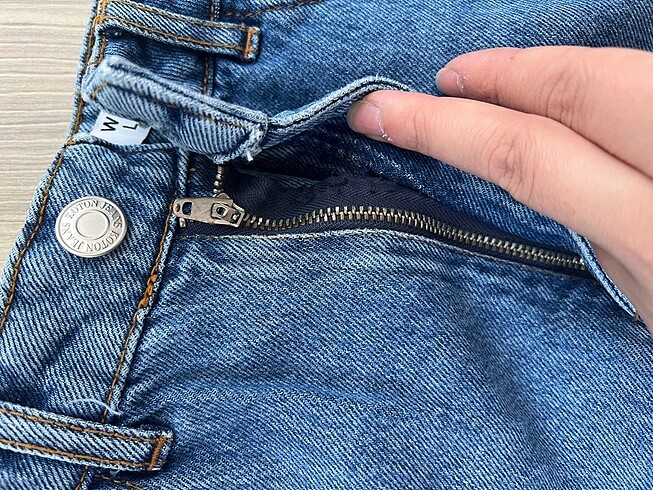 29 Beden mavi Renk Koton mom jean