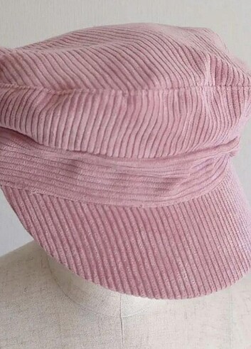 STRADİVARİUS PEMBE FİTİLLİ KADİFE ŞAPKA 