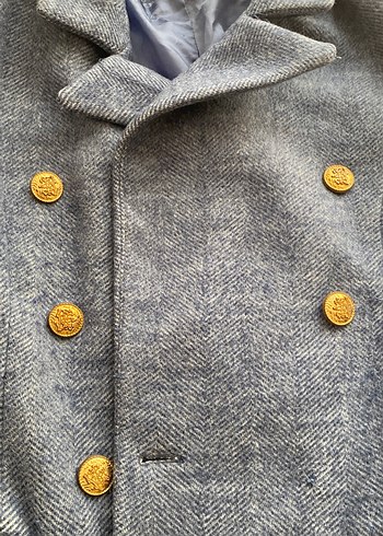 Düğmeli Gri Kadın Midi Kaban - Görsel 3