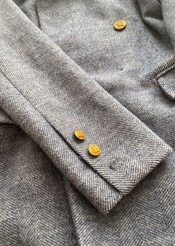 Düğmeli Gri Kadın Midi Kaban - Görsel 6