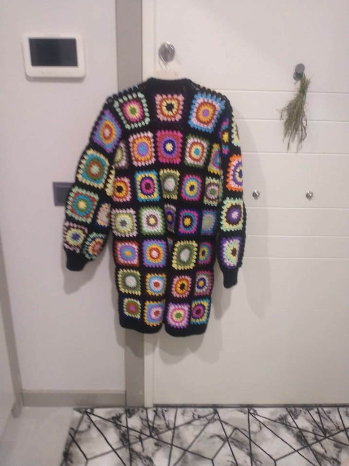 Renkli Bohem Örgü Hırka el emeği - Görsel 2