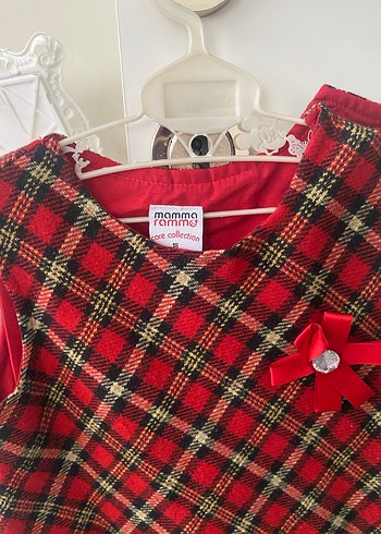 Kareli Kolsuz Kız Çocuk Elbise - Görsel 2