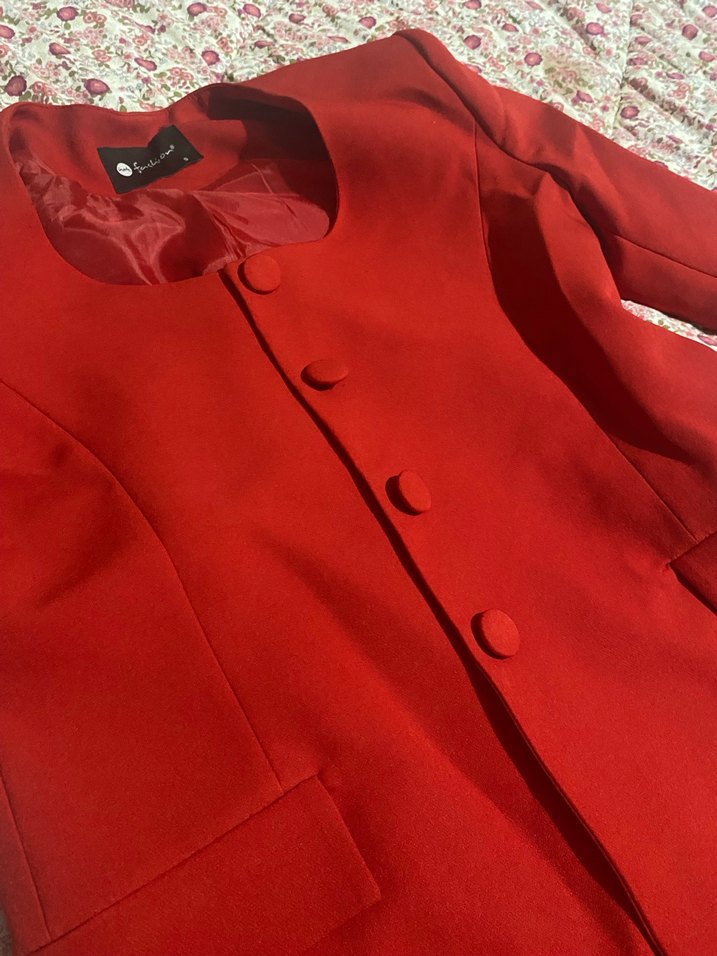 Klasik Kırmızı Kadın İki Parça Takım - Görsel 4