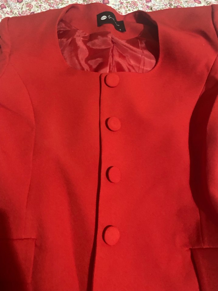 Klasik Kırmızı Kadın İki Parça Takım - Görsel 2