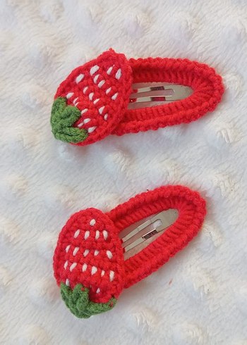 Nakışlı Kırmızı Örgü Çocuk Toka - Görsel 4