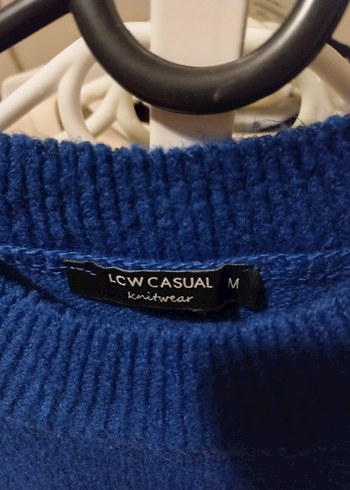 Kadın Mavi Örgü Yün Kazak - Görsel 4