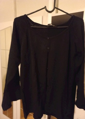 adL Siyah Düğmeli Kadın Hırka - Görsel 5