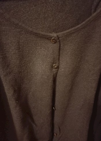 adL Siyah Düğmeli Kadın Hırka - Görsel 2