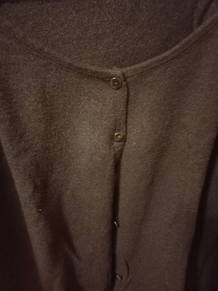 adL Siyah Düğmeli Kadın Hırka - Görsel 2