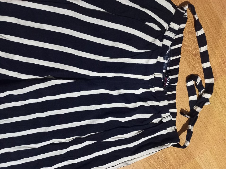 Kadın Lacivert Çizgili Pilili Midi Pantolon - Görsel 2