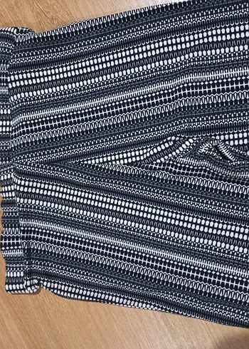 Siyah ve bej çizgili Kadın Kumaş Pantolon - Görsel 3