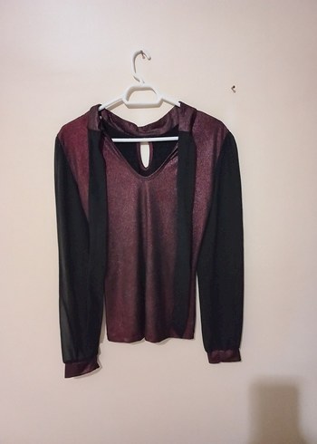 Bordo Gotik Uzun Kollu Kadın Bluz - Görsel 5