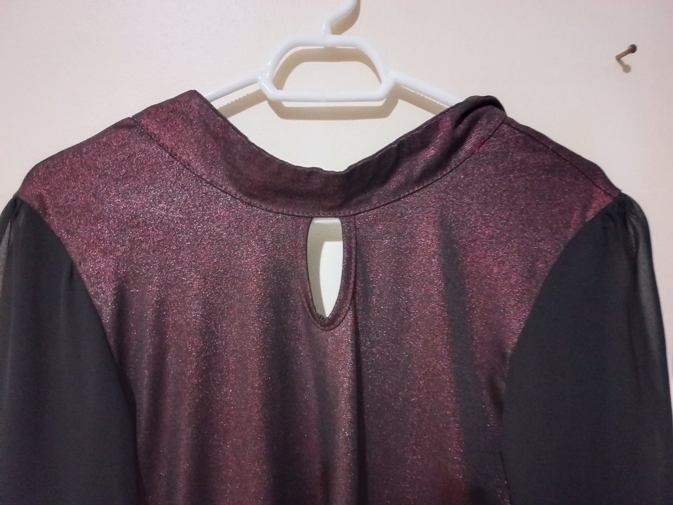 Bordo Gotik Uzun Kollu Kadın Bluz - Görsel 2