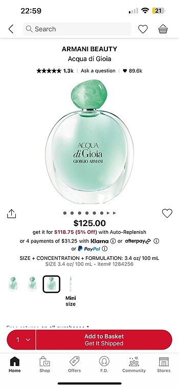 Giorgio Armani Acqua di Gioia parfüm