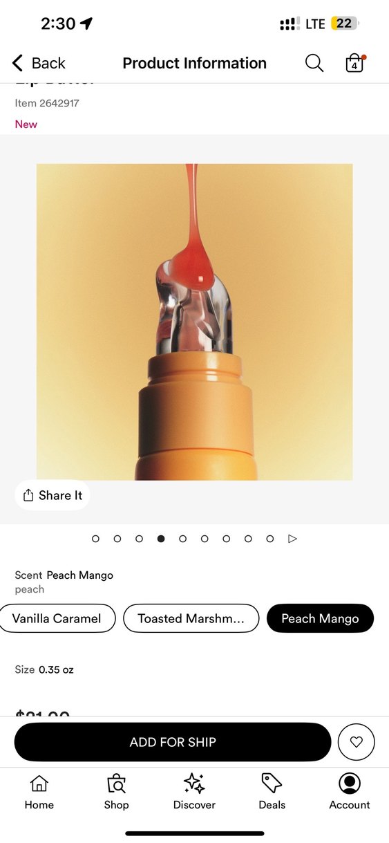 Kylie Skin Lip Butter mango peach lipgloss - Görsel 2