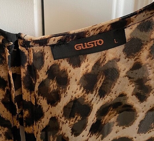 l Beden kahverengi Renk Gusto leopar elbise