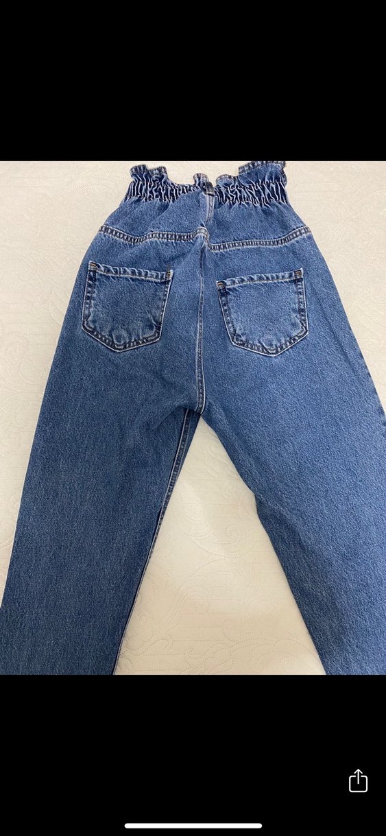 Mavi beli lastikli pantolon - Görsel 2