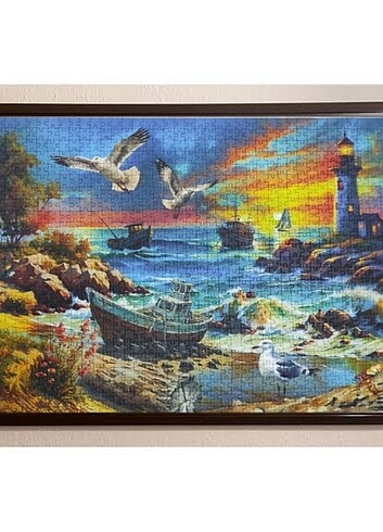 1000 Parça Yapılmış Çerçeveli Puzzle 
