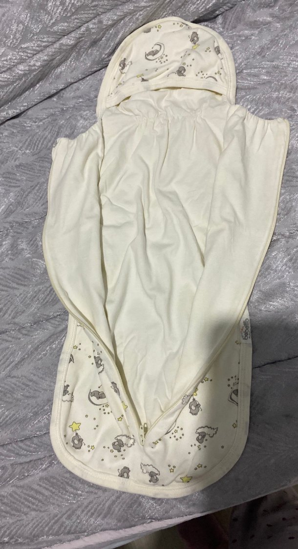 Bebek için Beyaz Baskılı Polar Kundak - Görsel 2