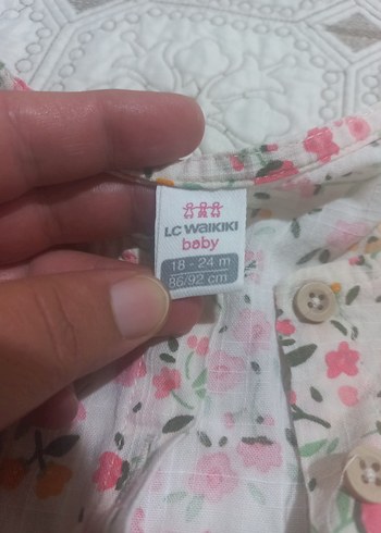 18-24 Ay Beden beyaz Renk Çiçek Desenli Kız Çocuk Kolsuz Elbise