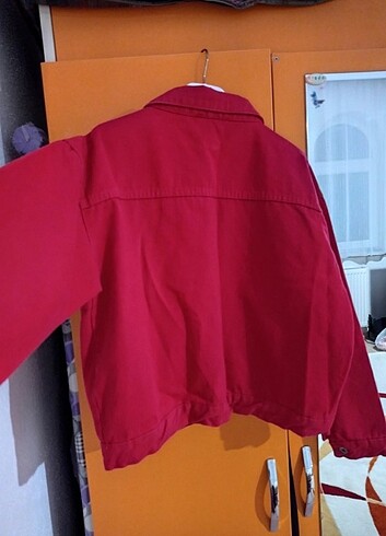 Keten kirmizi ceket - Görsel 10