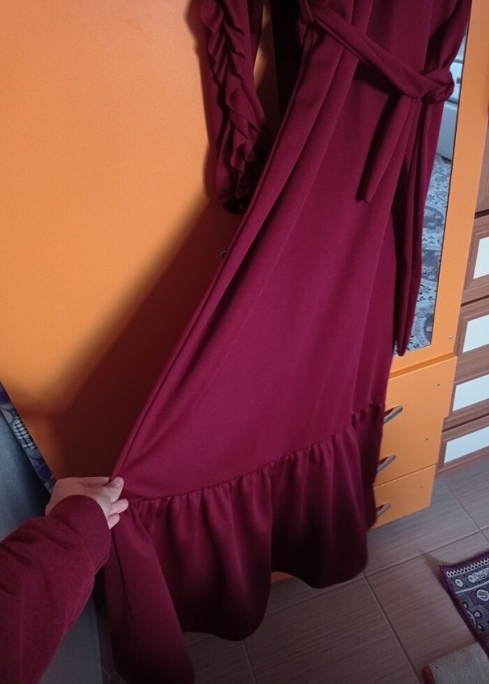 Bordo elbise  - Görsel 5