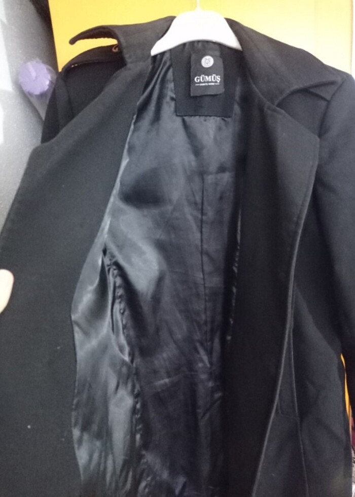 Siyah erkek-kadın kaşe kaban - Görsel 3