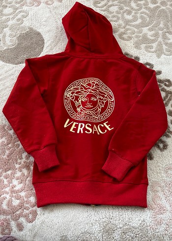 Kız Çocuk Kapüşonlu Kırmızı Fermuarlı Sweatshirt - Görsel 6