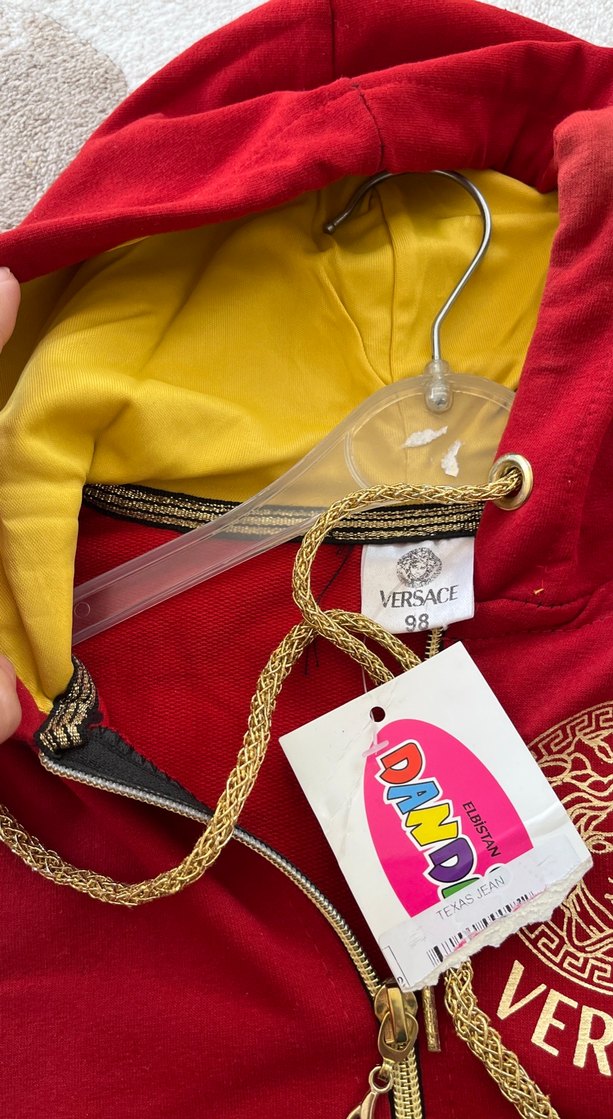 Kız Çocuk Kapüşonlu Kırmızı Fermuarlı Sweatshirt - Görsel 4