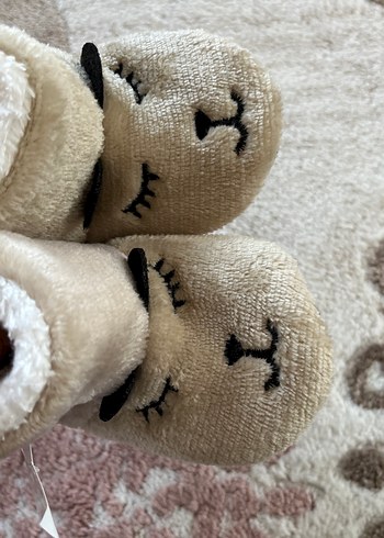 Kız ve erkek Çocuk Örgü Sıcak Kahverengi Ev Terliği panduf - Görsel 7