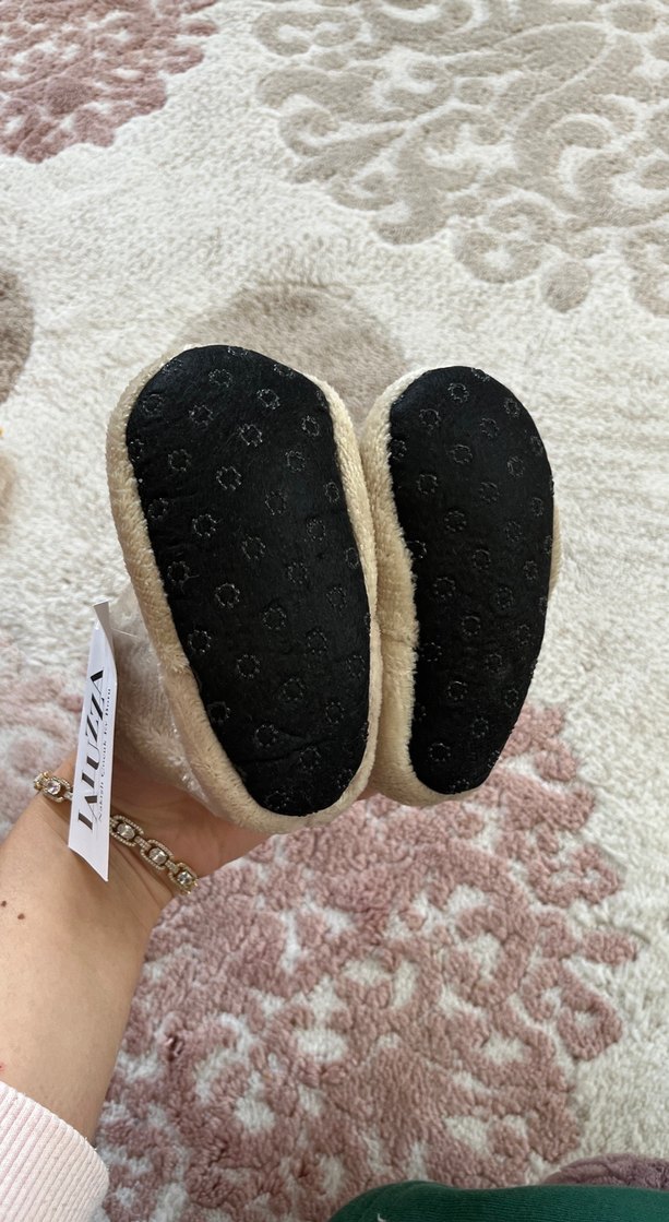 Kız ve erkek Çocuk Örgü Sıcak Kahverengi Ev Terliği panduf - Görsel 5