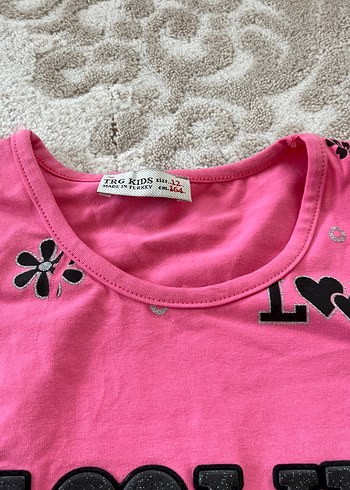 Kız Çocuk Pembe Uzun Kollu Pul İşlemeli Tişört - Görsel 4