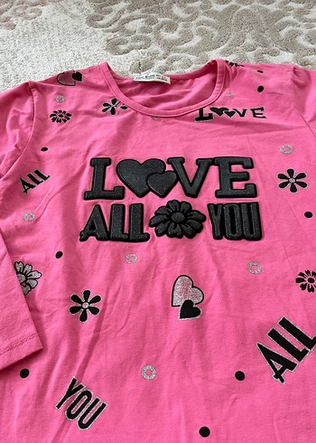 Kız Çocuk Pembe Uzun Kollu Pul İşlemeli Tişört - Görsel 2