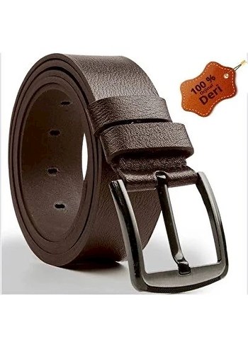 Hakiki Deri Koyu Kahverengi Minimalist Erkek Kemer - Görsel 2