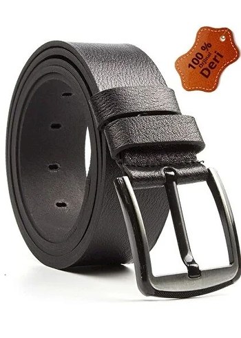 Hakiki Deri Siyah Minimalist Erkek Kemer - Görsel 2