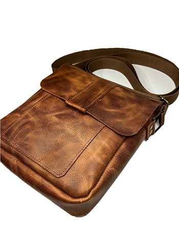 Hakiki Deri Taba Omuz Çantası Unisex - Görsel 2