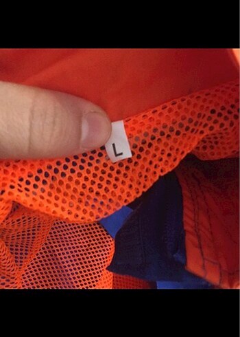 Mavi Turuncu Erkek Kolsuz Streetwear Yelek umke - Görsel 2