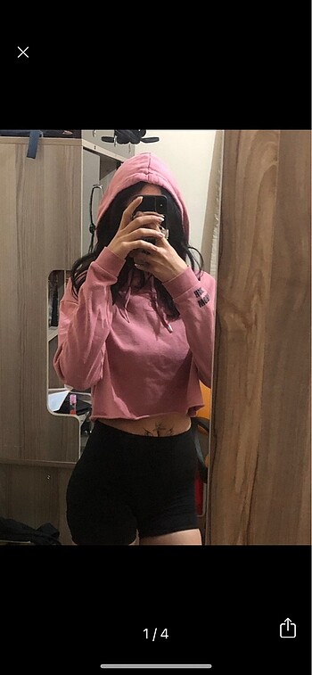 Pembe kısa sweat