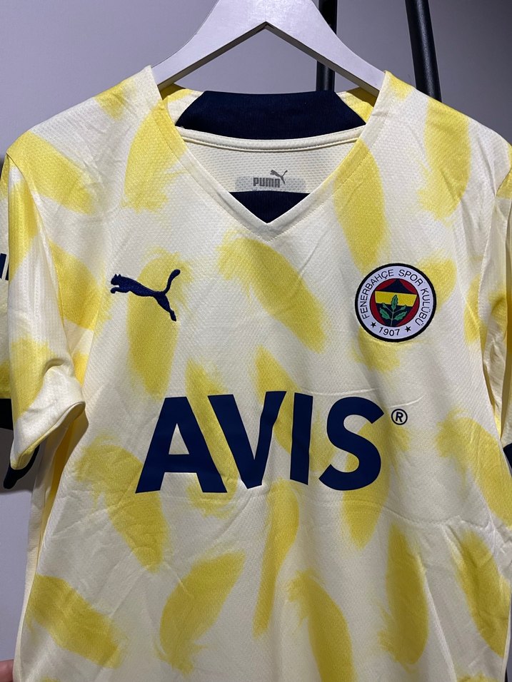 Sarı V Yaka Kısa Kollu Tie-Dye Erkek Forma - Görsel 2